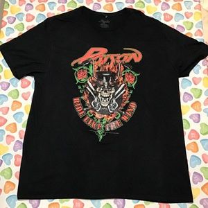 Men’s Black Short Sleeve Shirt PoisonBand print “Ride Like The Wind”